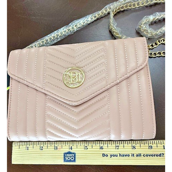Studio BADGLEY MISCHKA QUILTED CONVERTIBLE CROSSBODY BAG BLUSH PINK Gold NWT $99 - Picture 1 of 9